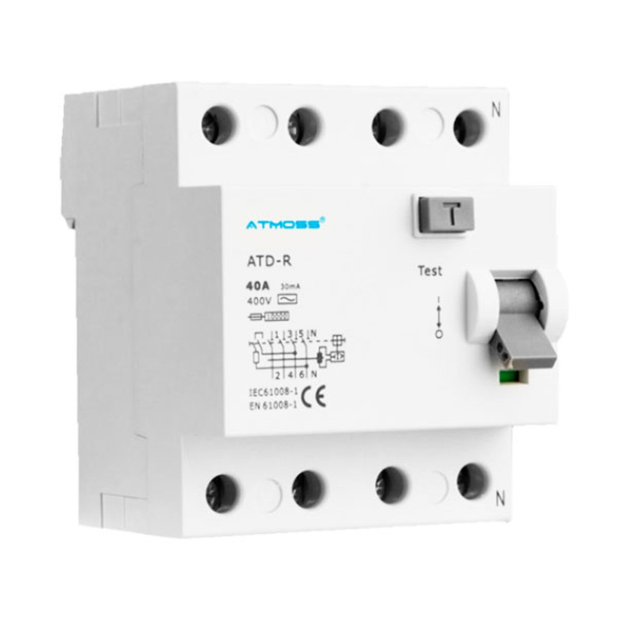 Diferencial 4P 10 kA Tipo Ac 40 A 300 mA Atmoss - referencia 101DIF000002