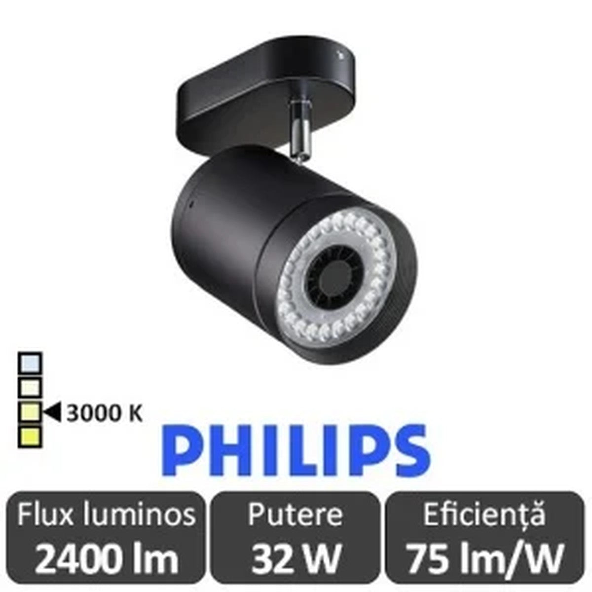 Proyector LED Philips CoreLine ST120C 33 W 2400 lm 3000 K negro - referencia 06948699