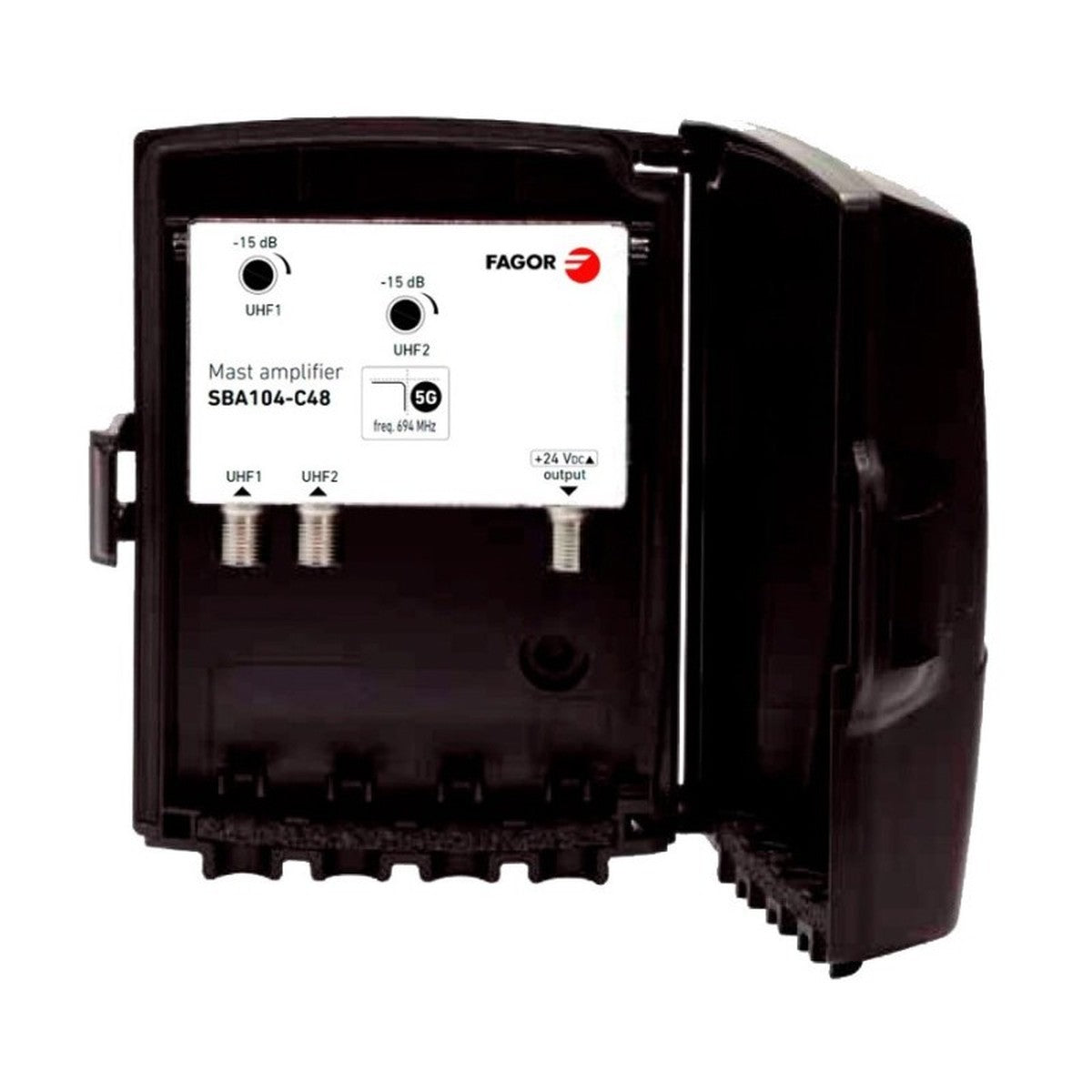 Amplificador de mástil Ikusi by Fagor SBA-104-C48 2 entradas UHF - referencia 36974