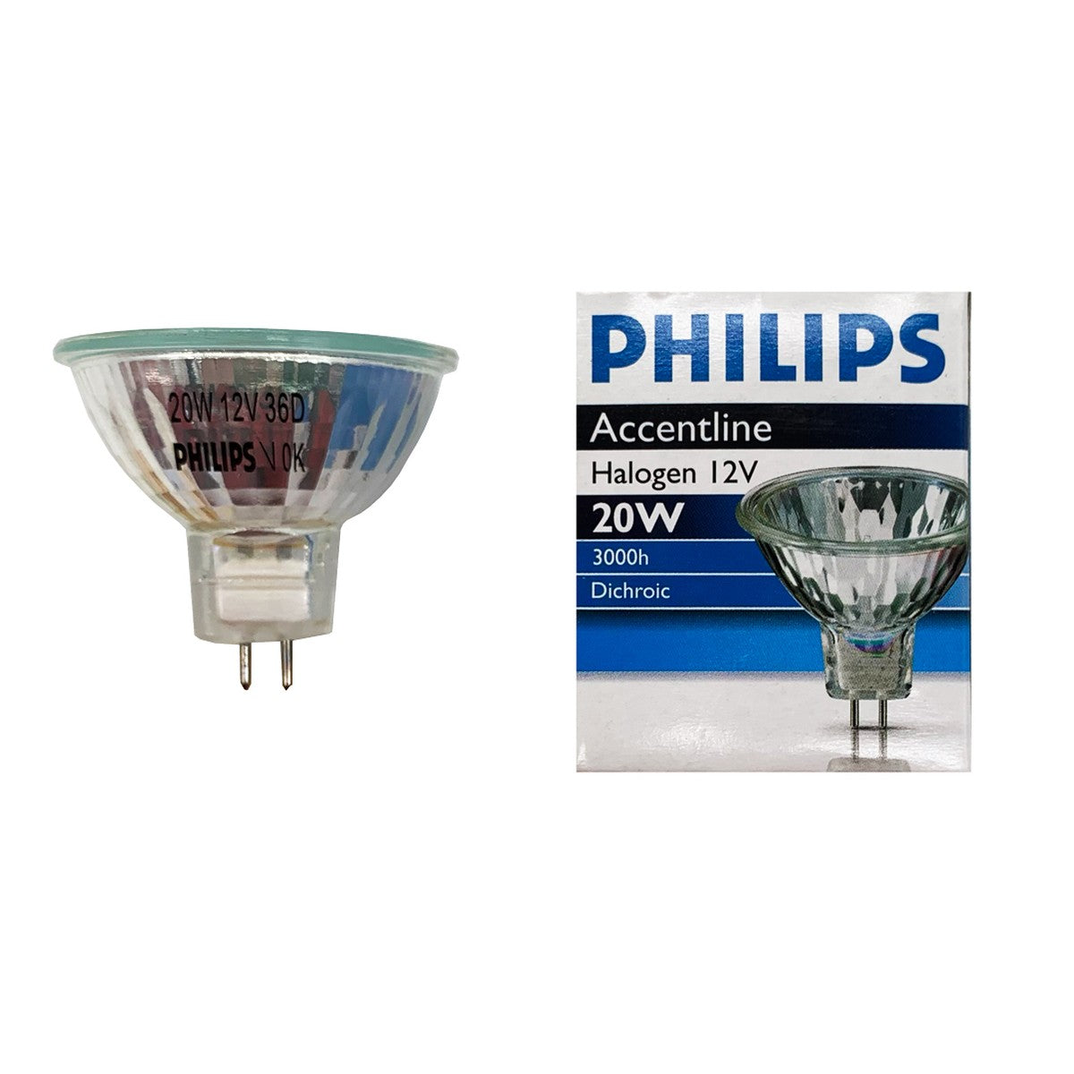 Lámpara halógena Philips Accentline 20 W GU5.3 12 V 36° - referencia 411990
