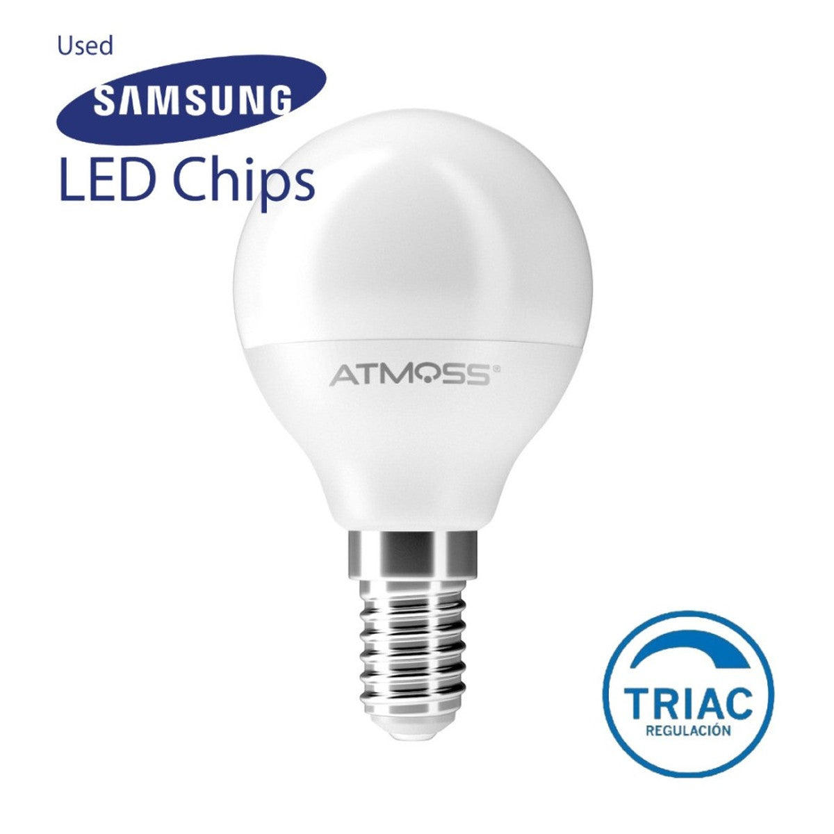 Bombilla LED esférica regulable Atmoss G45 E14 6 W 4200 K - referencia BLED100