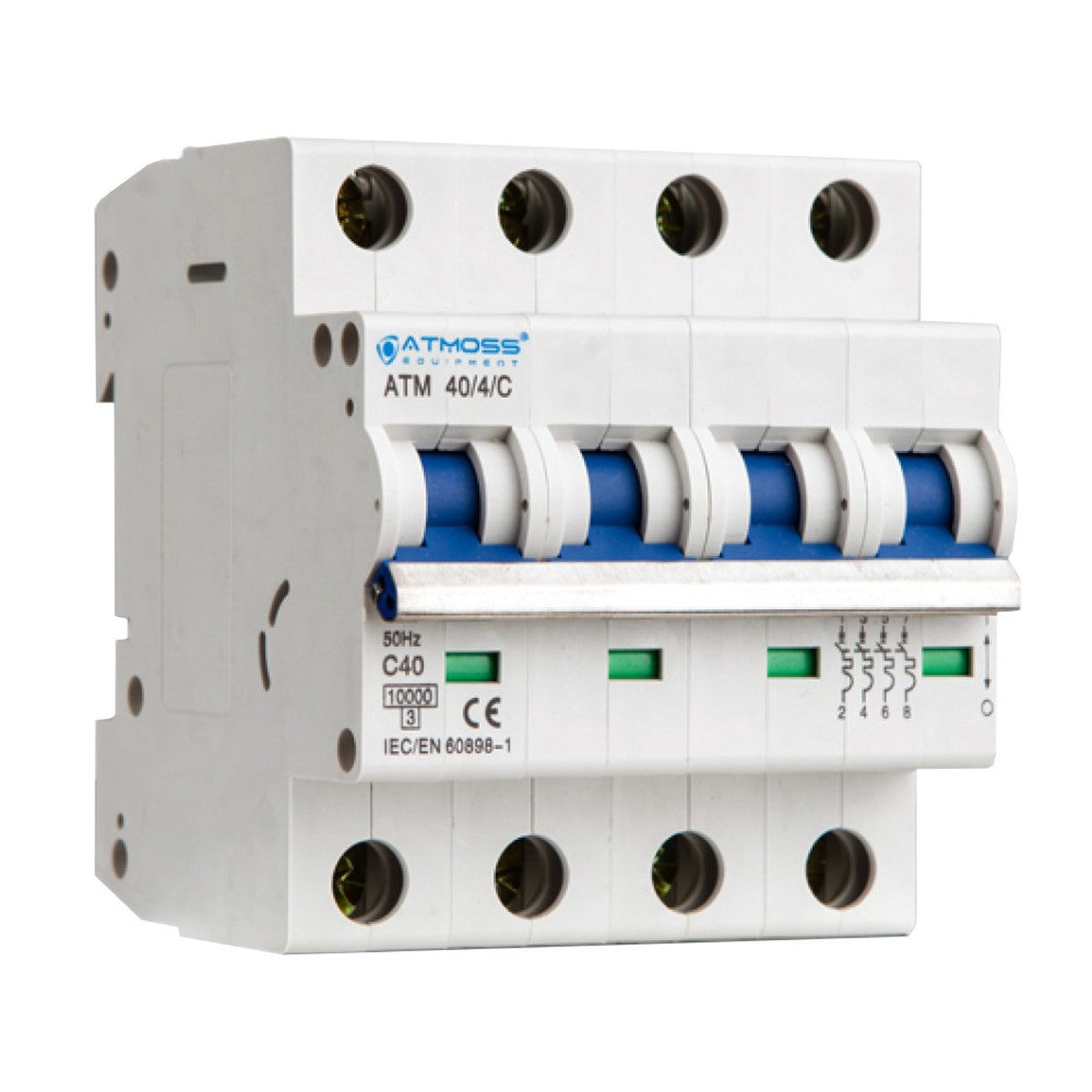 Interruptor magnetotérmico Atmoss 4P 80 A curva C 10 kA - referencia 101MAG0010