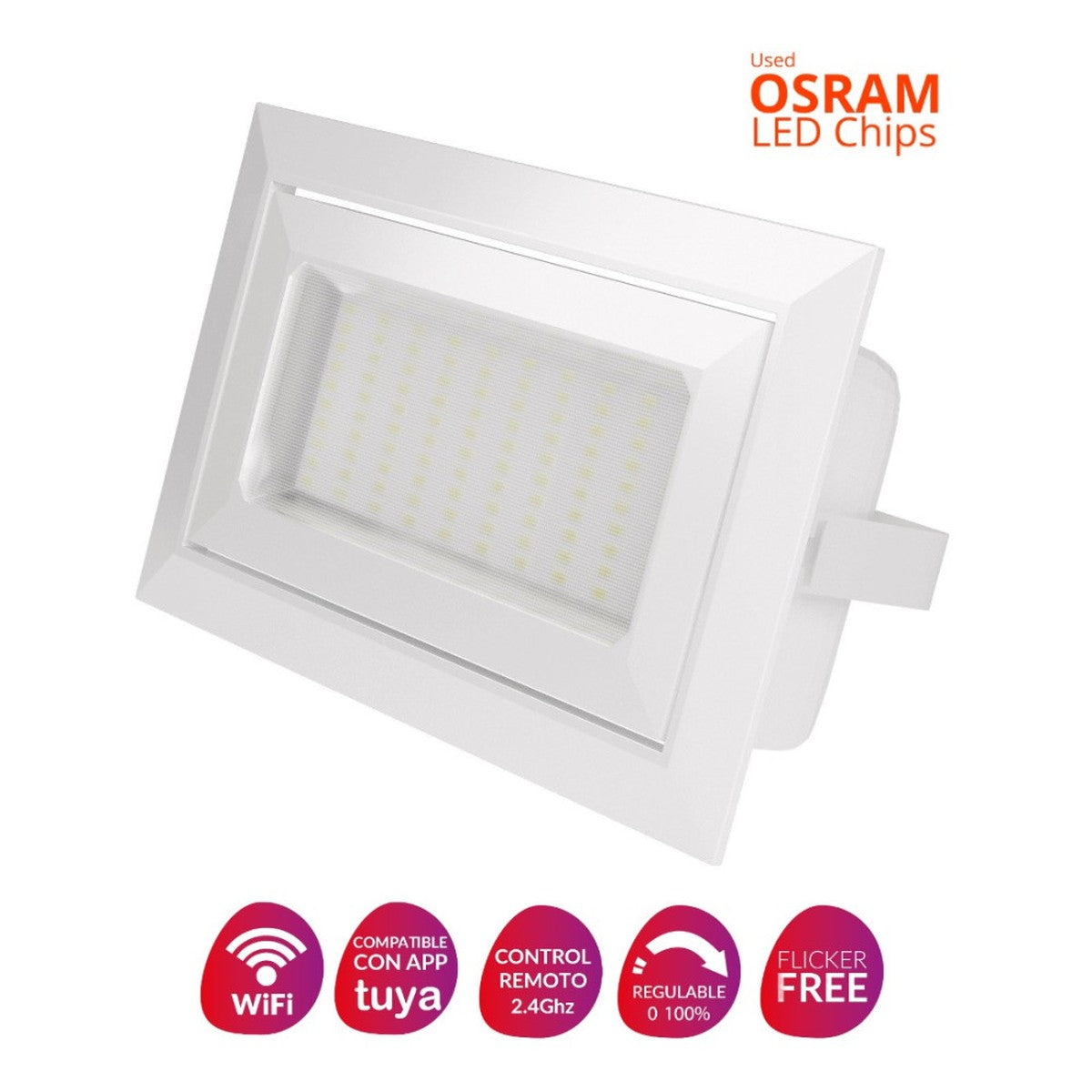 Proyector downlight rectangular Wi-Fi Atmoss 40 W 3CCT - referencia PRY138