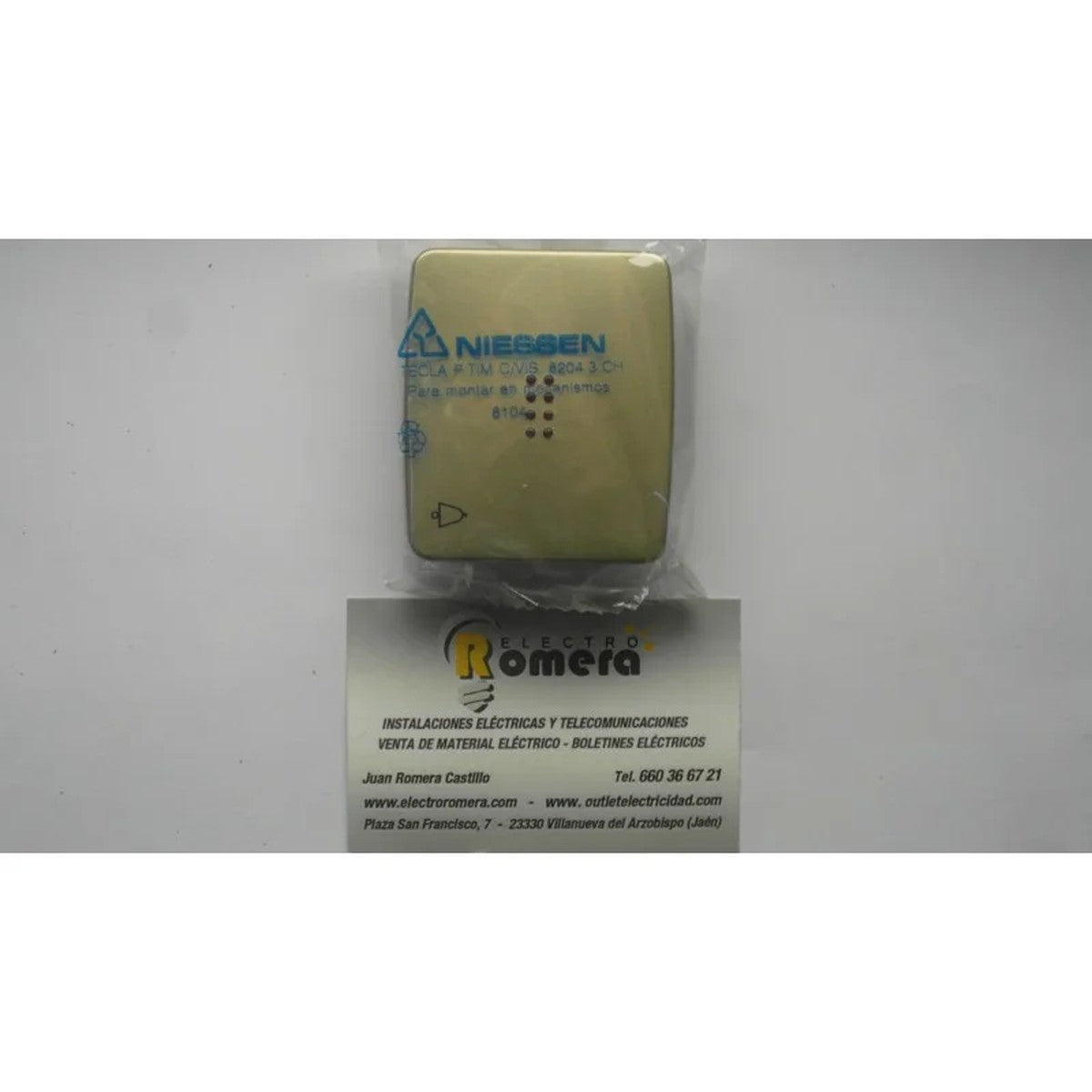 Tecla para pulsador de timbre con visor Niessen Arco champán – Ref. 8204.3-CH