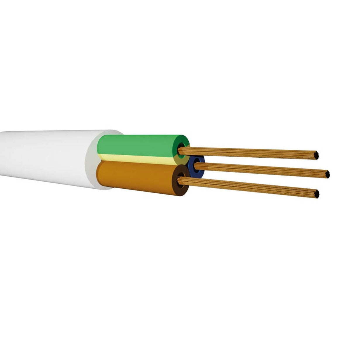 Cable flexible H05VV-F 3G1,5 mm² blanco RCT Cable, rollo 100 m - referencia 4203015065