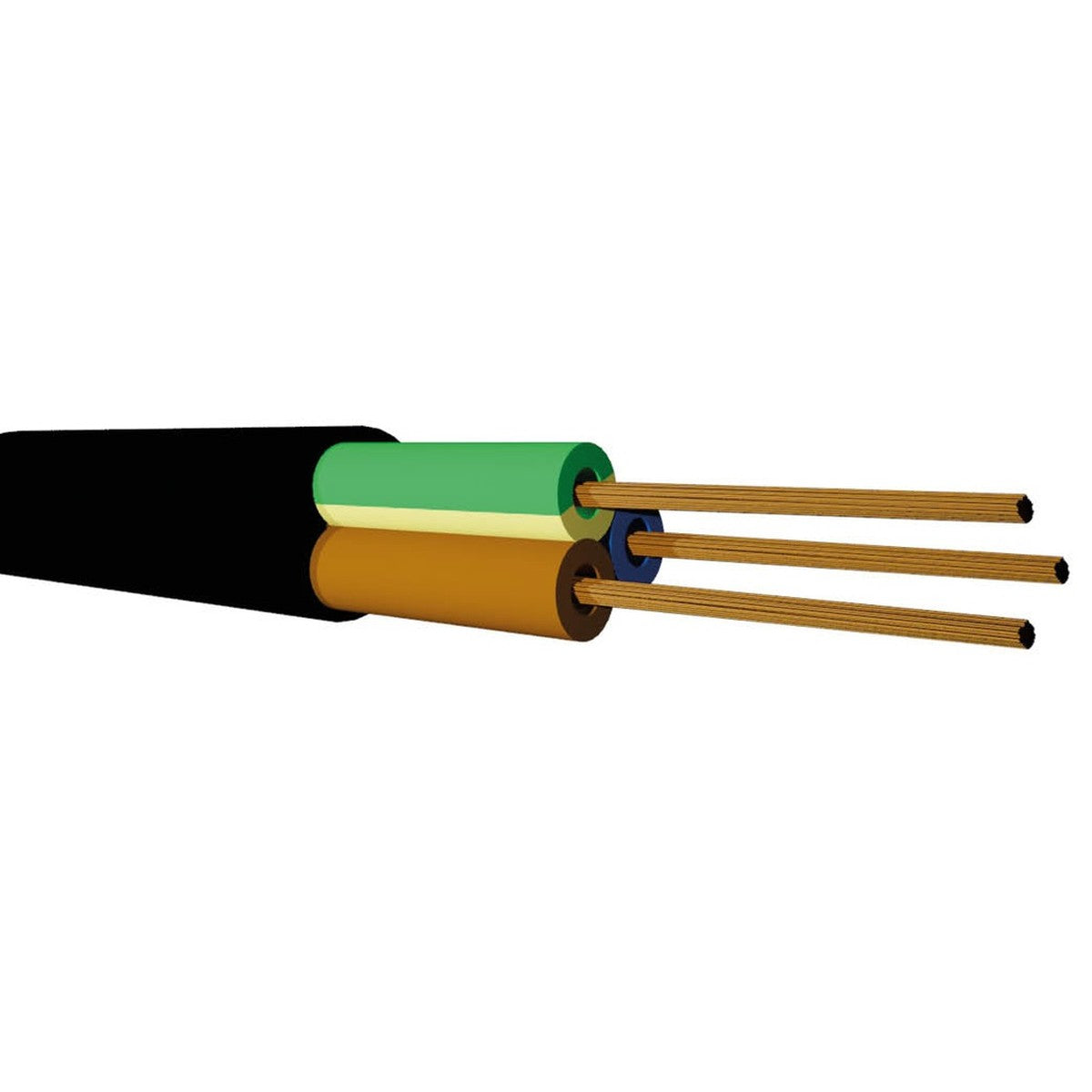 Cable flexible RV-K 0,6/1 kV 3G1,5 mm² negro RCT Cable, rollo 100 m - referencia 6203015015