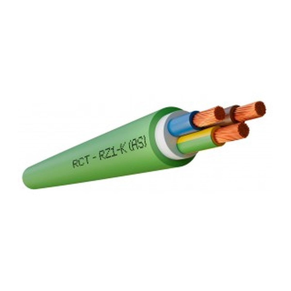 Cable RZ1-K (AS) 0,6/1 kV 3G4 mm² verde RCT Cable, rollo 50 m - referencia 8903004094