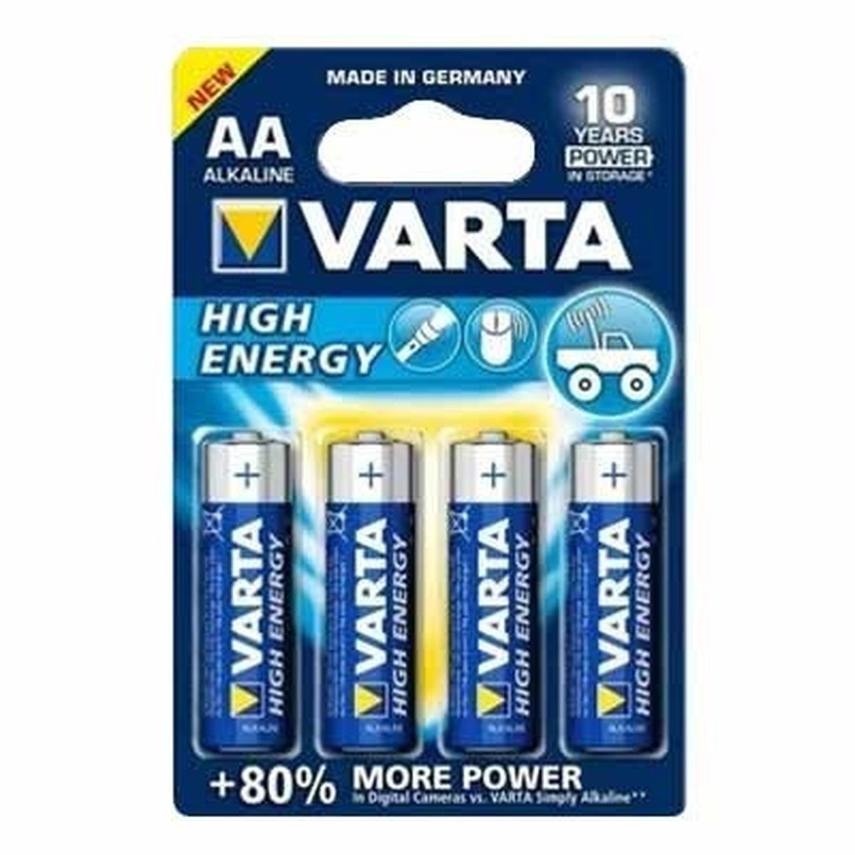 Blíster de 4 pilas alcalinas Varta Longlife Power AA LR6 1,5 V – Ref. 4906121414