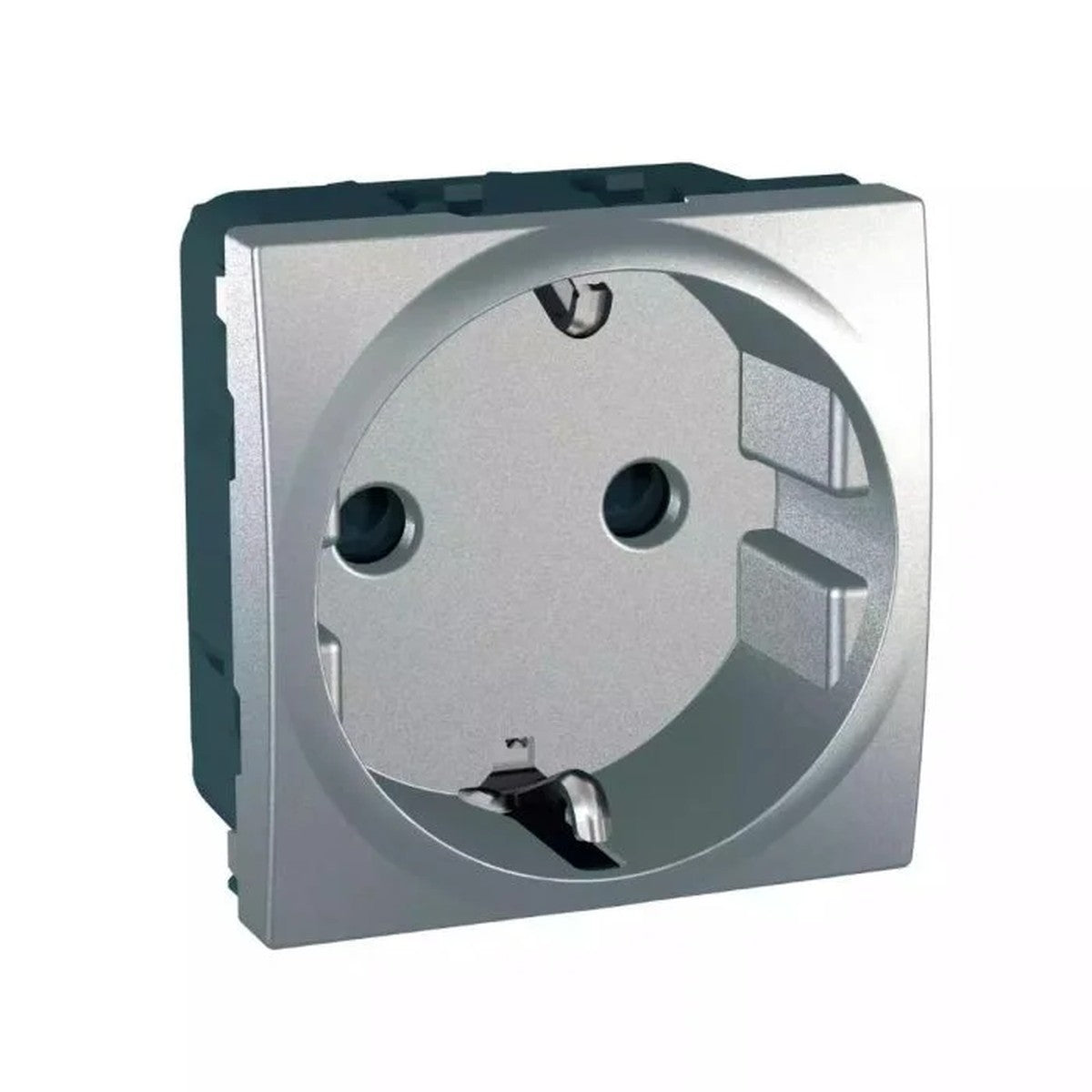 Base Schuko Schneider Unica 2P+T aluminio – Ref. MGU3.037.30 - referencia MGU303730