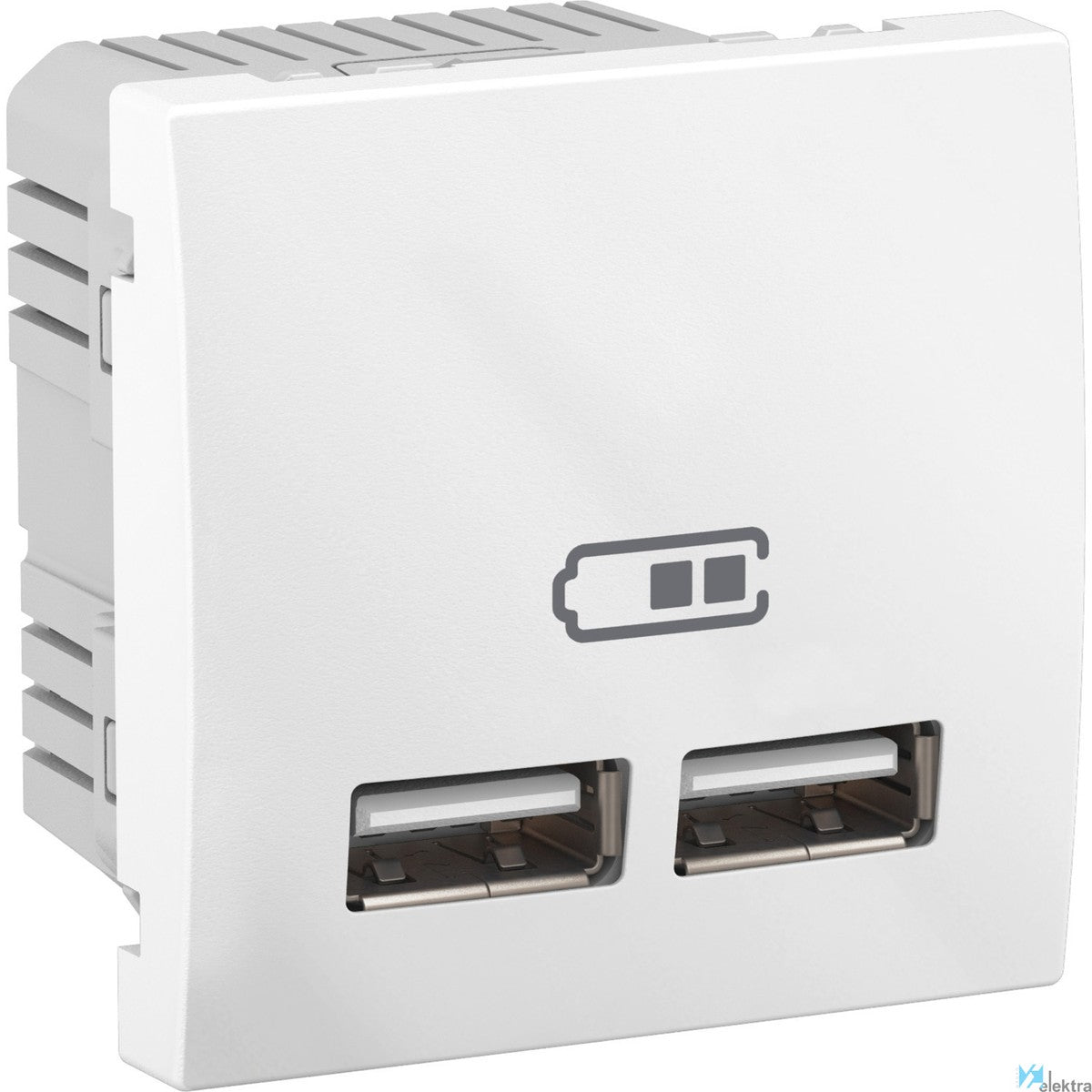 Cargador doble USB Schneider Unica 2,1 A blanco – Ref. MGU3.418.18 - referencia MGU341818