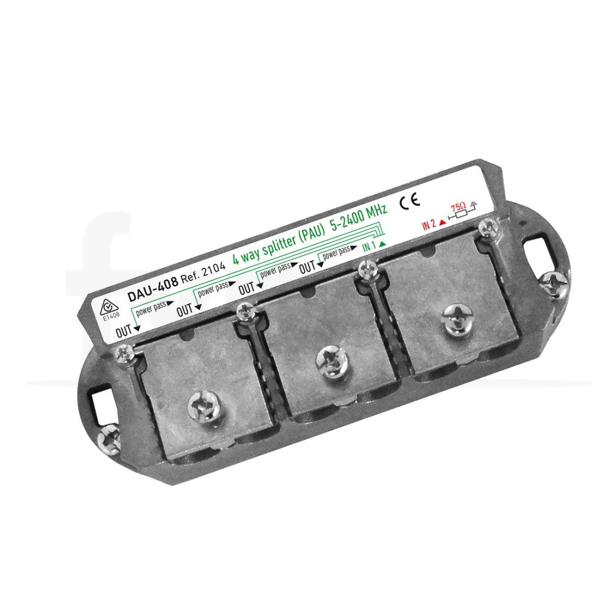 Distribuidor y PAU Ikusi DAU-408 de 4 salidas 5-2400 MHz – Ref. 2104