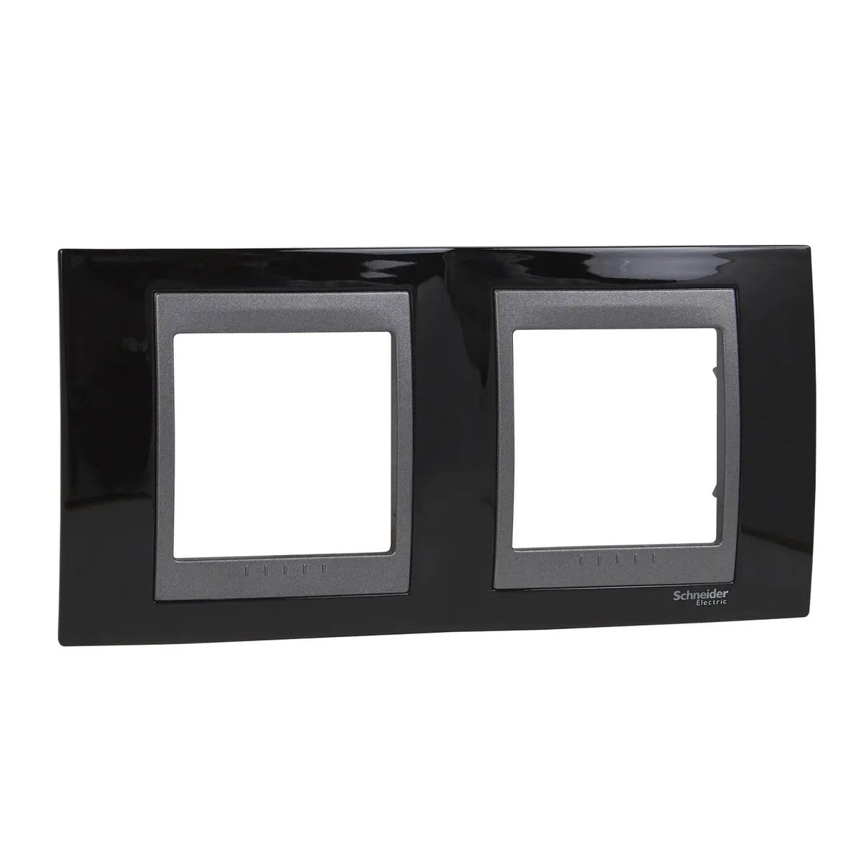 Marco doble horizontal Schneider Unica Top rodio negro y grafito – Ref. MGU66.004.293