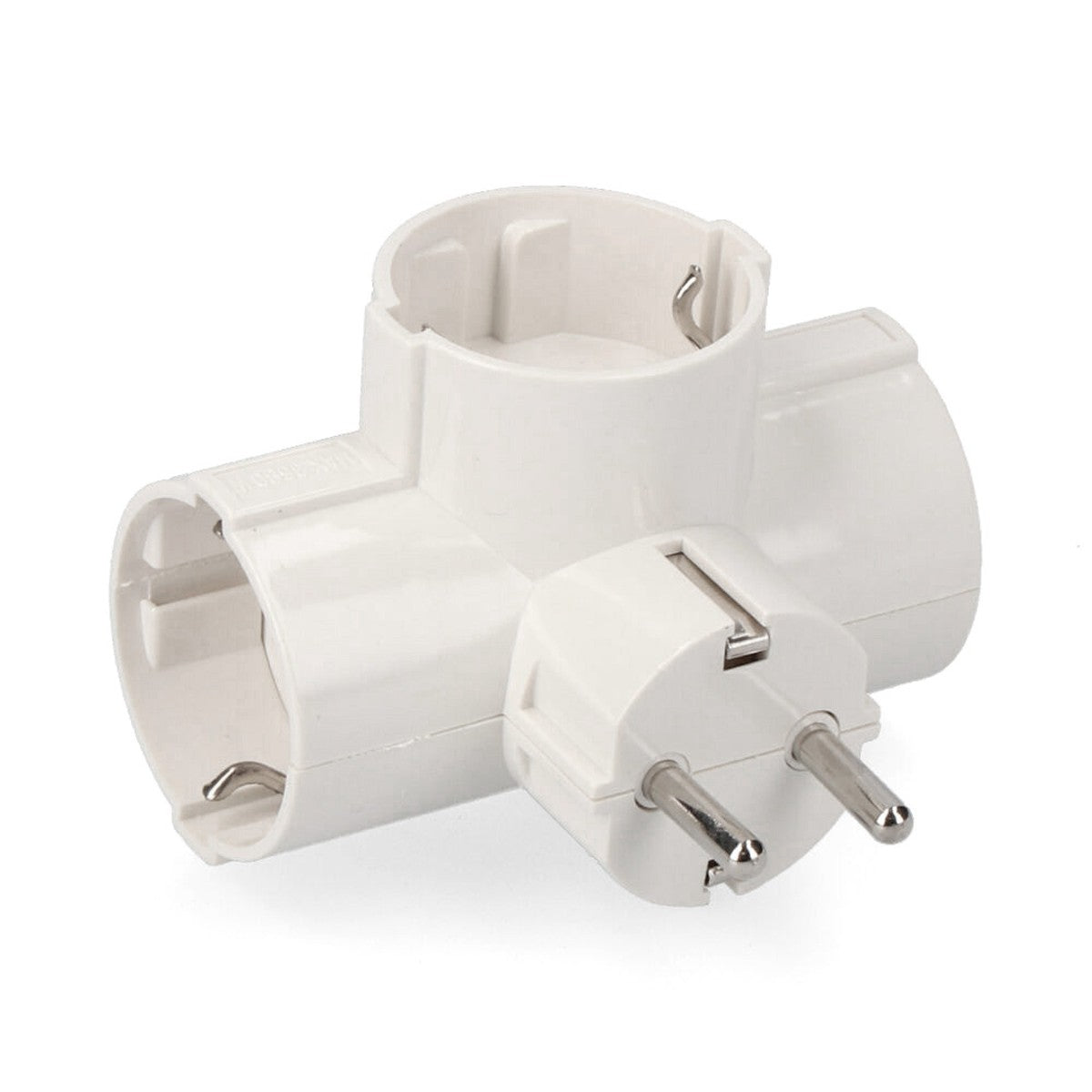 Adaptador triple EDM 2P+T 16 A 250 V lateral blanco – Ref. R40068
