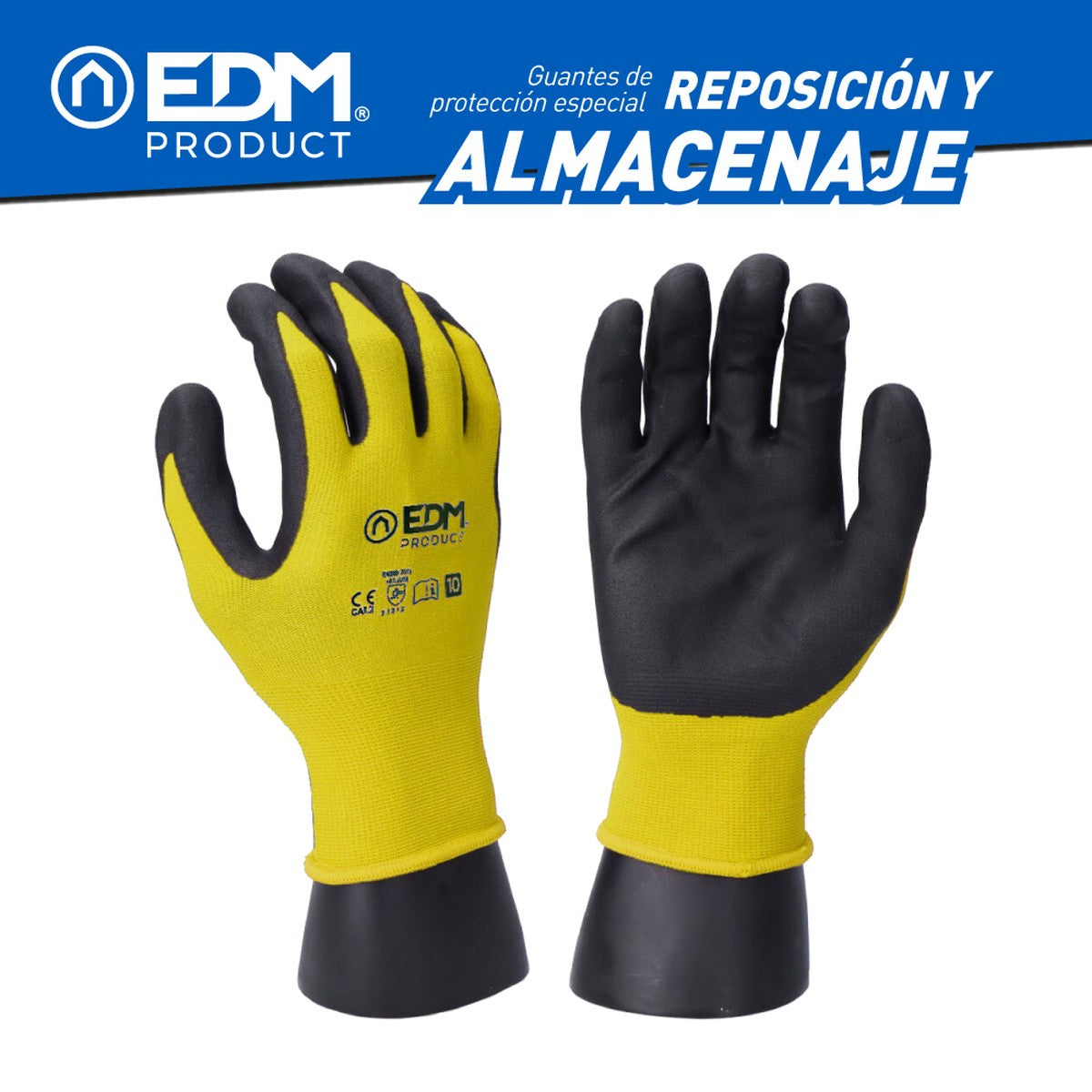 Guante de poliéster con recubrimiento PU EDM talla 8 - referencia 80131