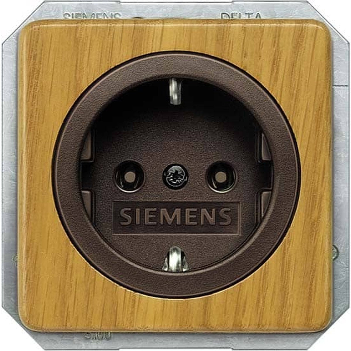 Base Schuko Siemens Delta Natur 16 A 250 V roble oscuro - referencia 5UB1640