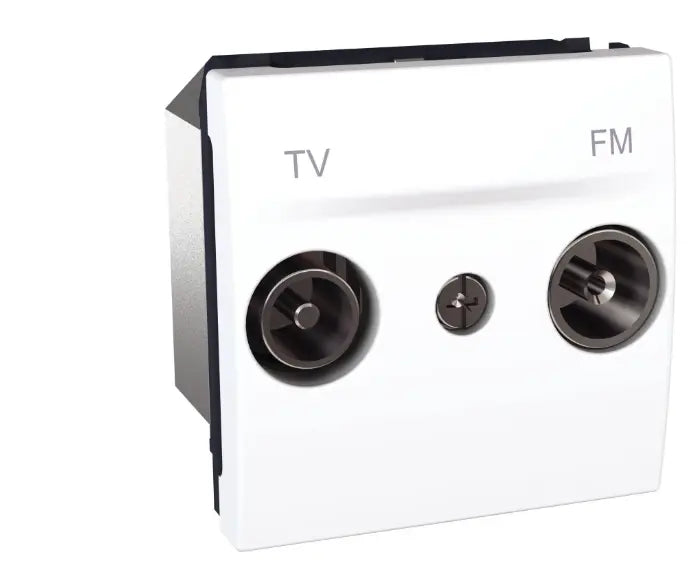 Toma TV/FM intermedia Schneider Unica U3.453.18 blanco polar