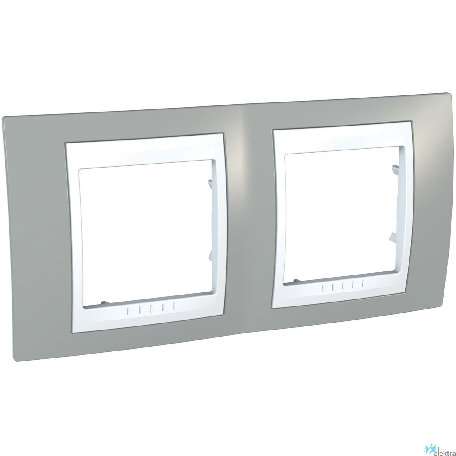 Marco horizontal dos elementos Schneider Unica Plus U6.004.865 gris