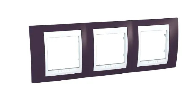 Marco horizontal 3 elementos Schneider Unica Plus U6.006.872 granate