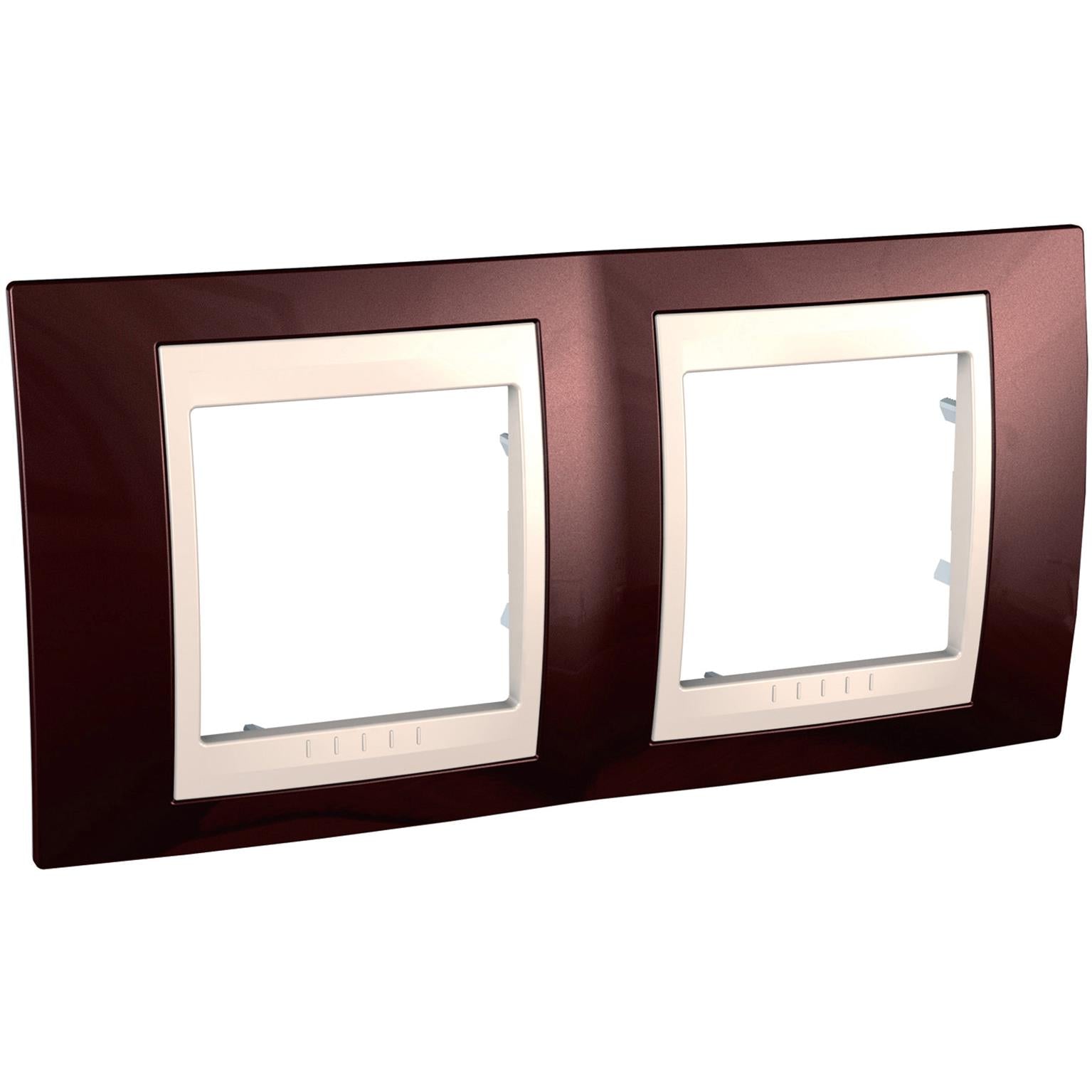 Marco horizontal dos elementos Schneider Unica Plus MGU6.004.551 terracota