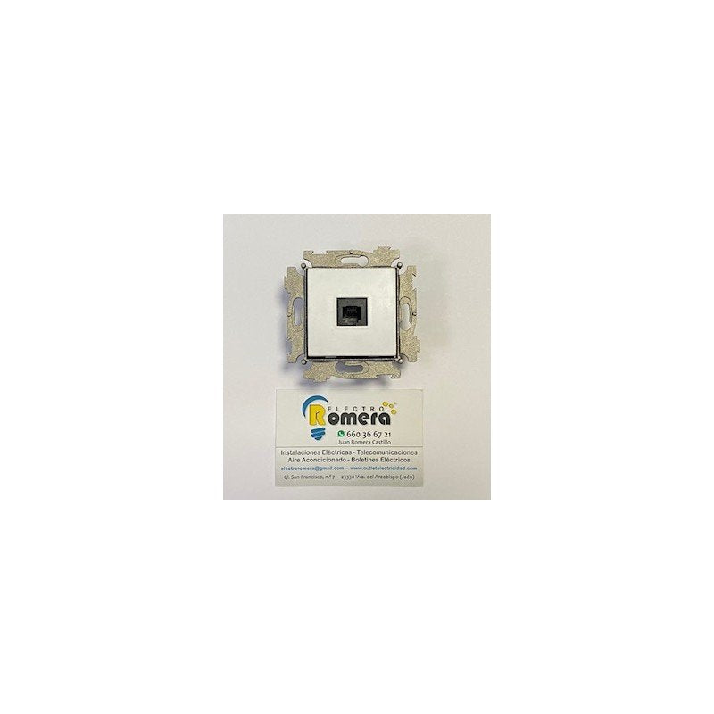 Toma telefónica Eunea SM 100 de 6 bornes blanco polar 40393.18