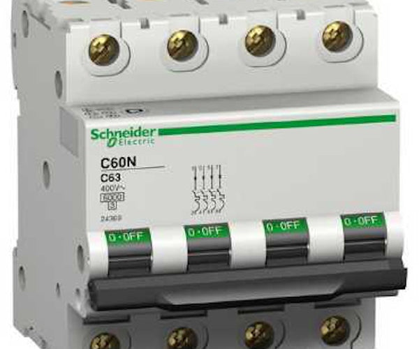 INTERRUPTOR AUTOMATICO C60n c 4p 25a Schneider Electric 24365