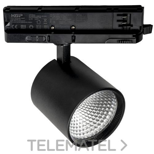 Foco LED negro de carril trifásico Alverlamp LFOS25CCT