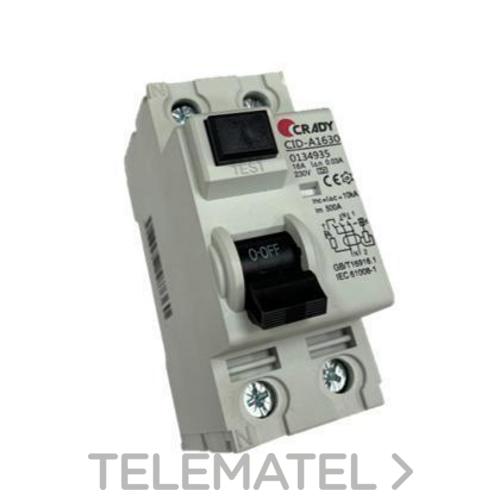 Interruptor diferencial Crady tipo F de 2 polos