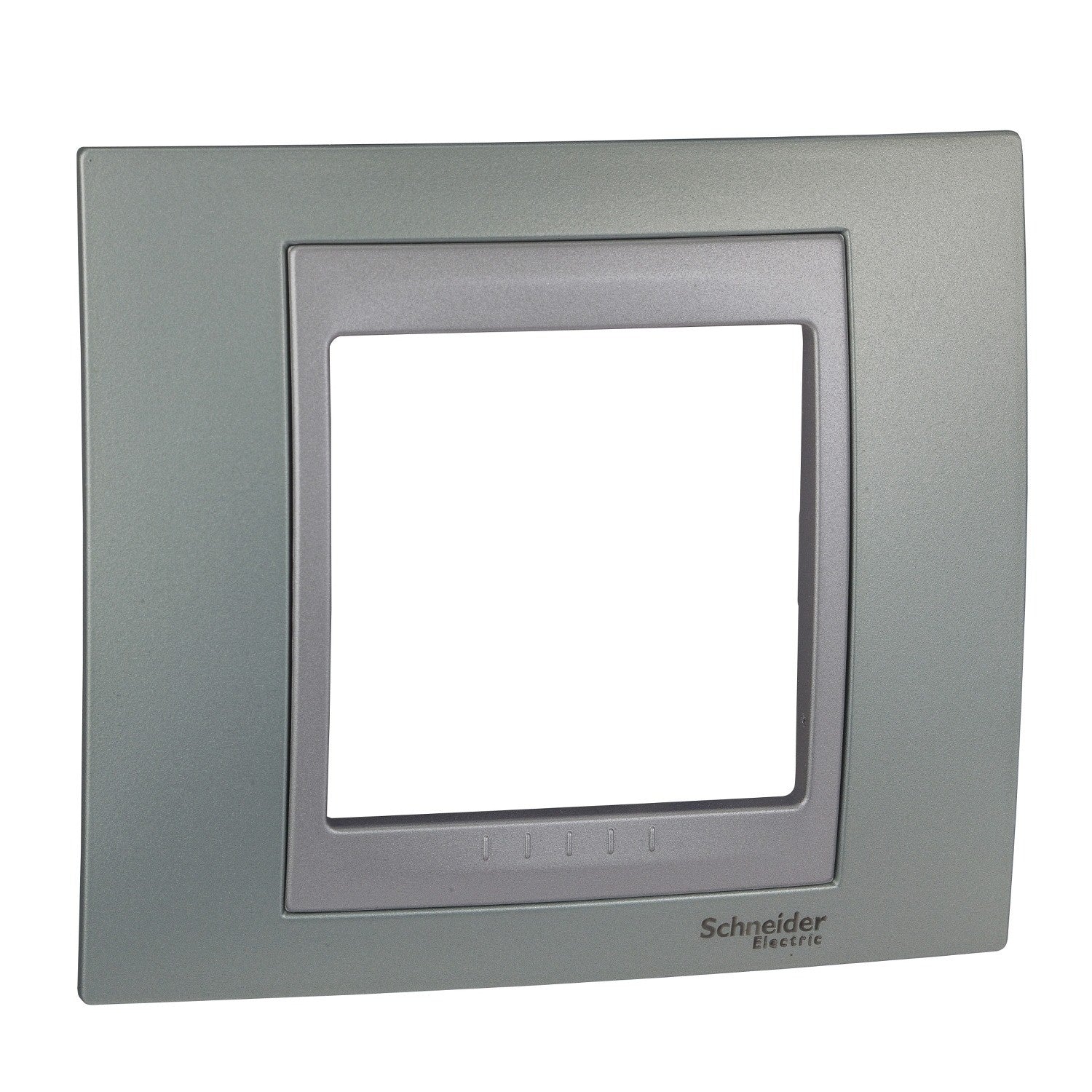 Marco de un elemento verde flúor y aluminio Schneider Electric Unica Top