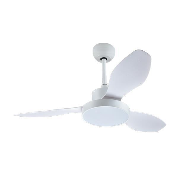 Ventilador de techo blanco Aimur de tres aspas con luz LED