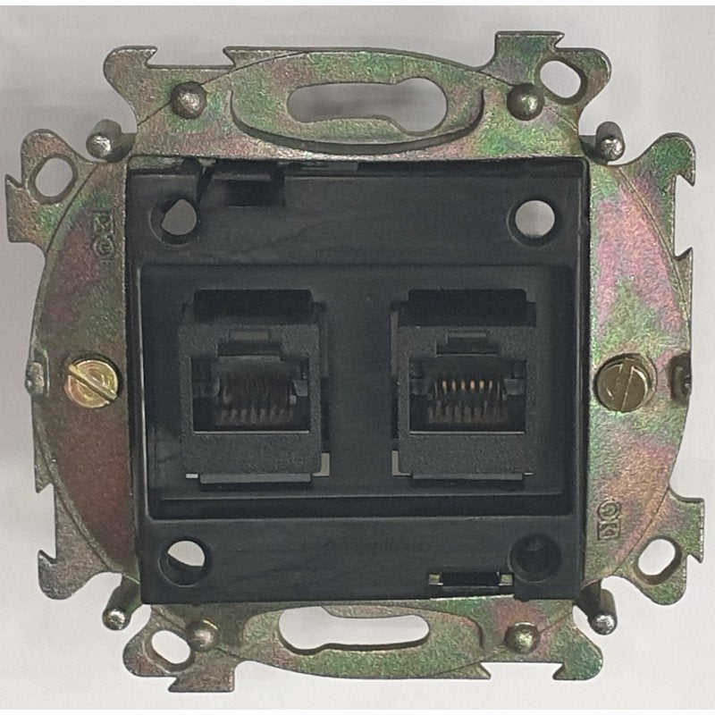 Toma doble RJ45 Schneider Electric Eunea SM con garras