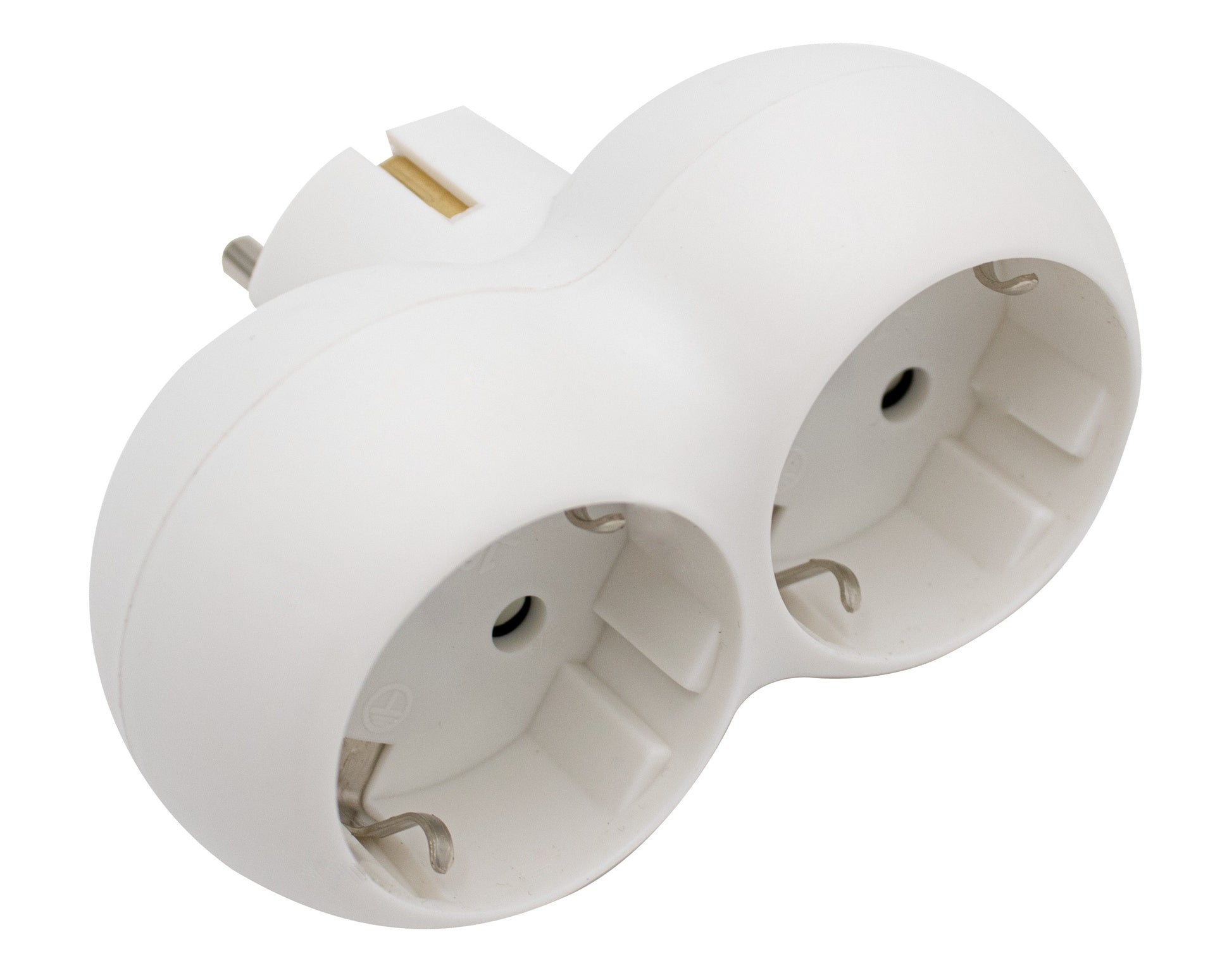 Adaptador Schuko de 2 tomas Atmoss blanco