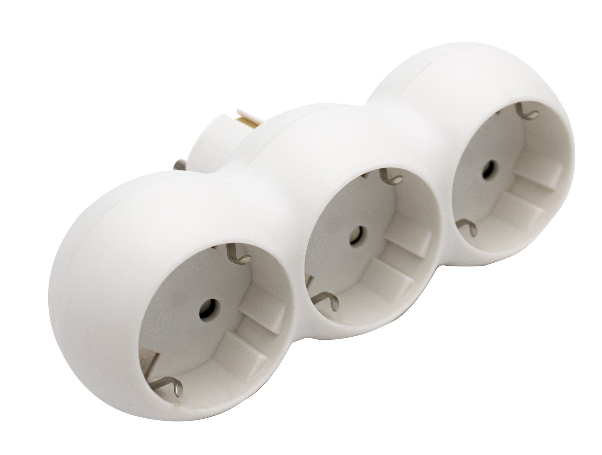 Adaptador Schuko de 3 tomas Atmoss blanco