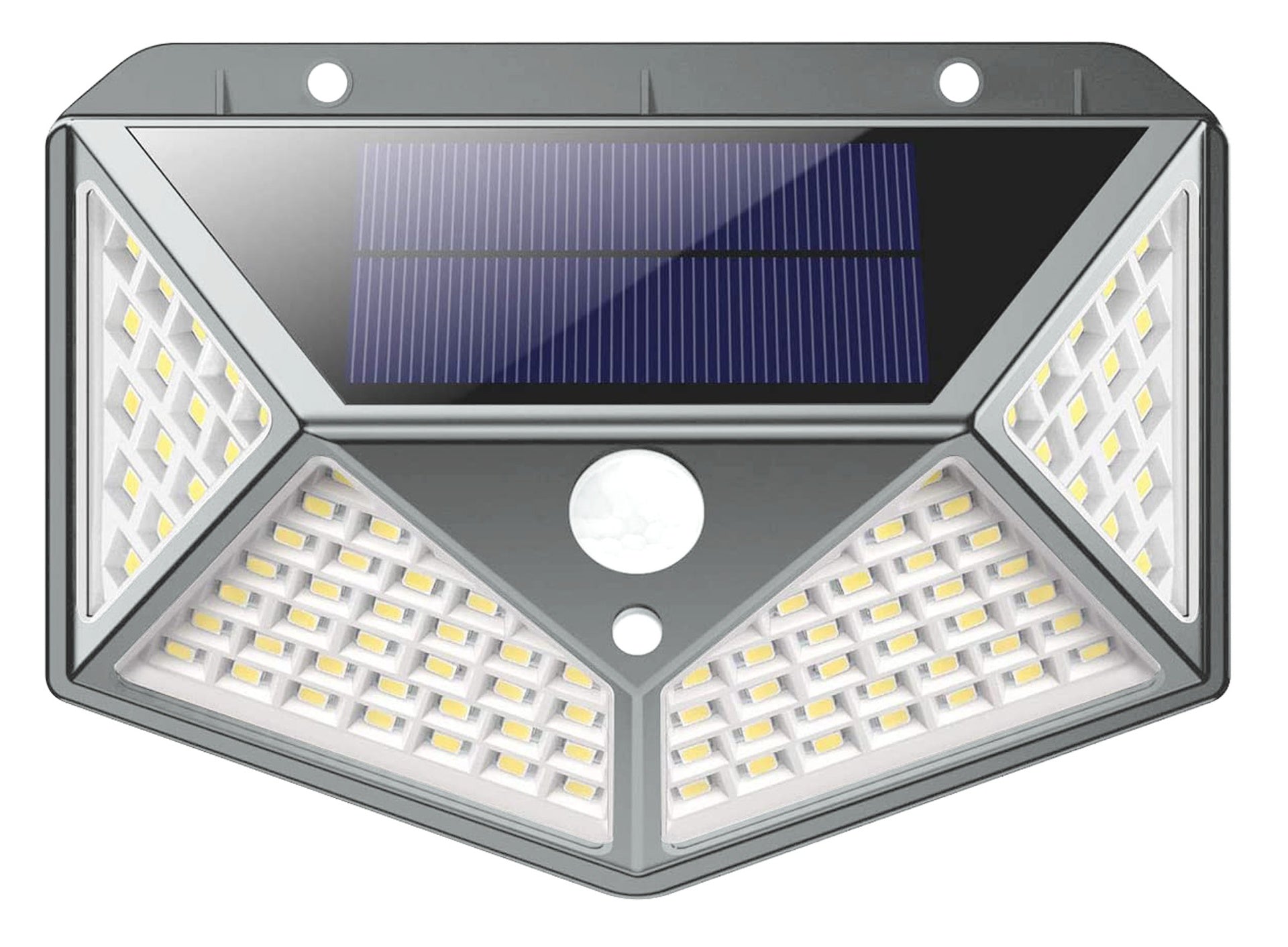 Aplique LED solar de pared Atmoss pirámide gris con sensor PIR