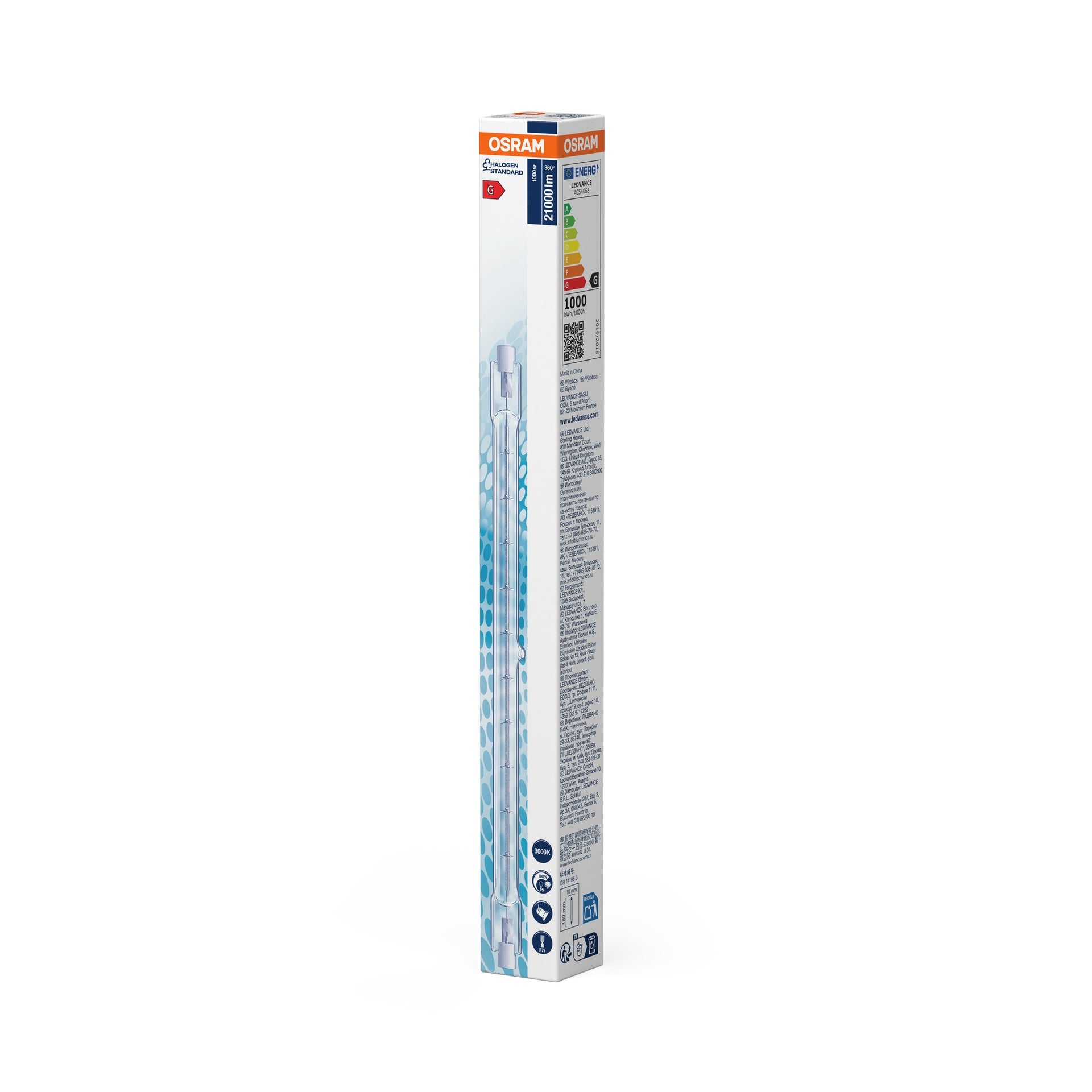 Lámpara halógena lineal Osram Haloline 1000 W R7s