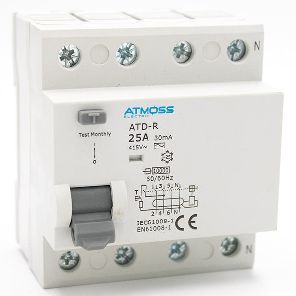Interruptor diferencial Atmoss 4P 25 A 30 mA