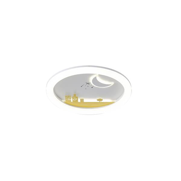 Plafón de techo Aimur Alegre blanco y amarillo
