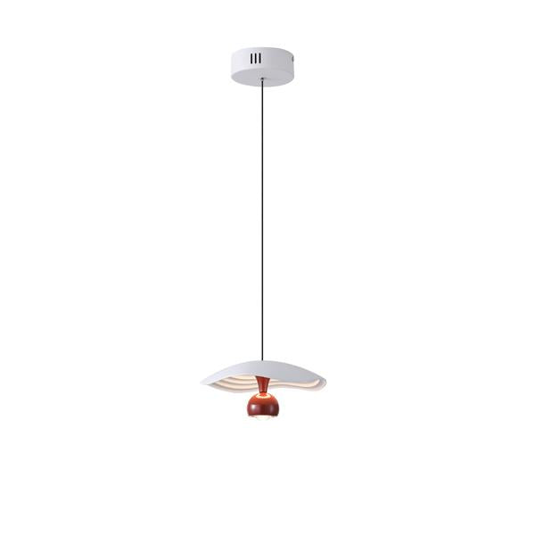 Lámpara colgante Aimur Enigma blanco y rojo