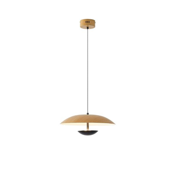 Lámpara colgante Aimur Penny efecto madera Ø345 mm