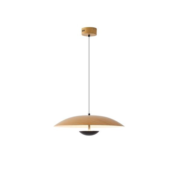 Lámpara colgante Aimur Penny efecto madera Ø455 mm