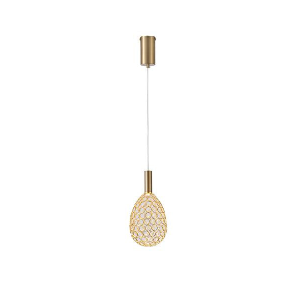Lámpara colgante Aimur Perforato ovalada oro Ø140 mm