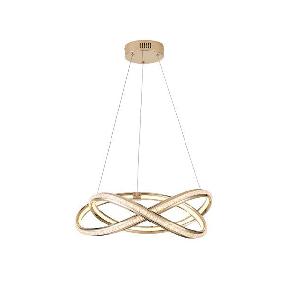 Lámpara colgante Aimur Saturn oro y transparente