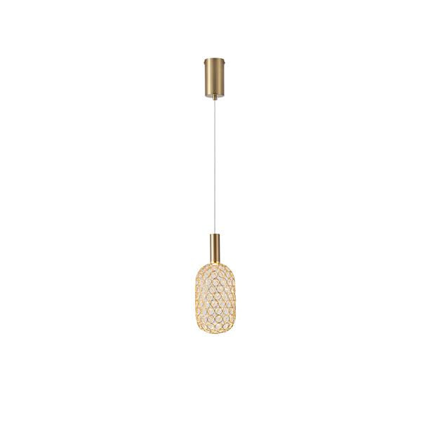 Lámpara colgante Aimur Perforato cilíndrica oro Ø130 mm