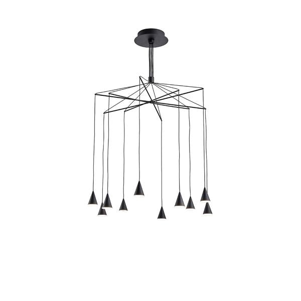 Lámpara colgante Aimur Campanelle negro de 10 luces