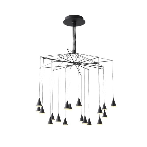 Lámpara colgante Aimur Campanelle negro de 18 luces