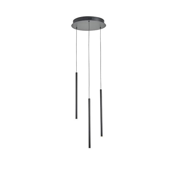 Lámpara colgante Aimur Cascade negro de 3 luces