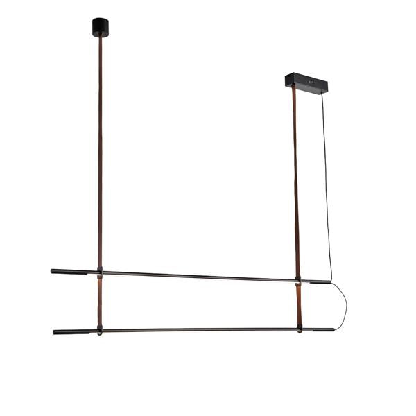 Lámpara colgante Aimur Linea negro de 2 barras