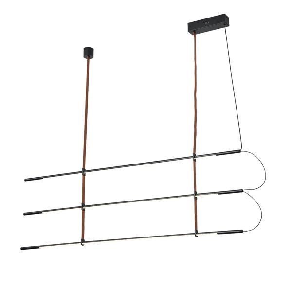 Lámpara colgante Aimur Linea negro de 3 barras