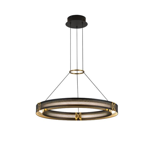 Lámpara colgante Aimur Luis negro y oro Ø620 mm