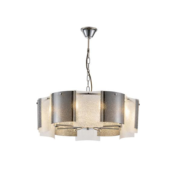 Lámpara colgante Aimur Folia plata de 8 luces