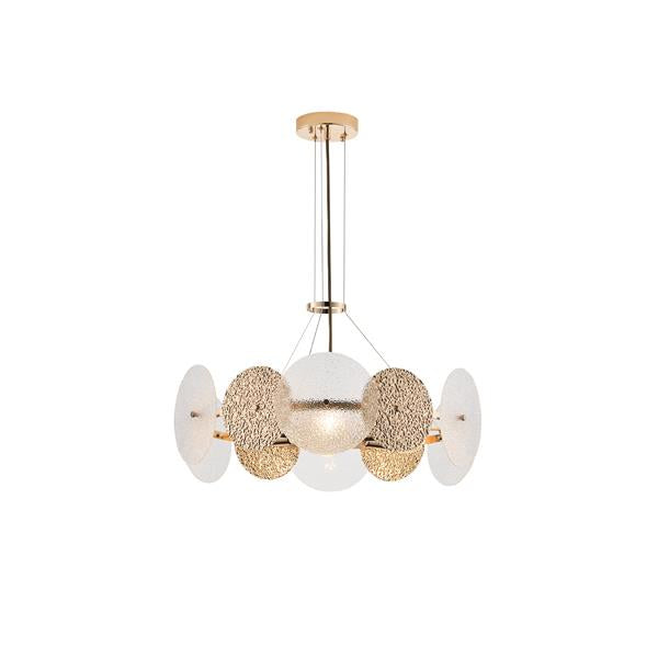 Lámpara colgante Aimur Glow oro francés de 6 luces